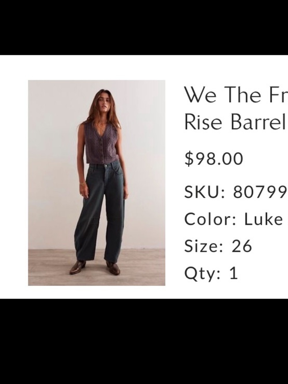 We the free good luck barrel Jean